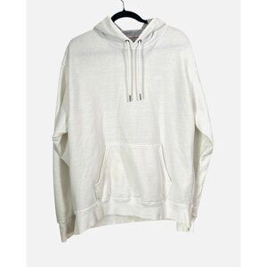 Champion White Hoodie Sweatshirt With Drawstring & Kangaroo Pocket Size Large